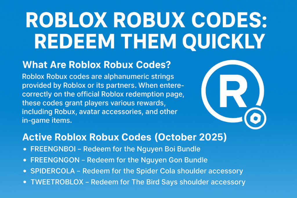 Roblox Robux Codes: Redeem Them Quickly in 2025
