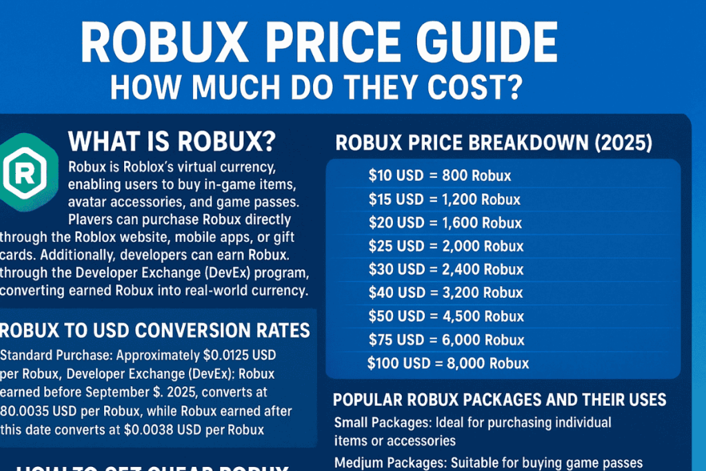 Robux Price Guide: How Much They Cost 2025